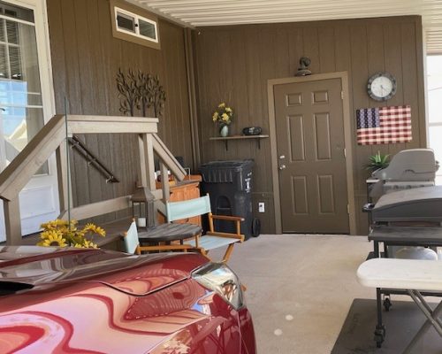 #2240 Side entrance,patio & Large Shed