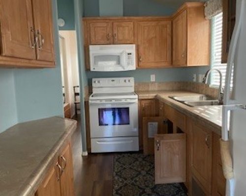 Kitchen with white appliances